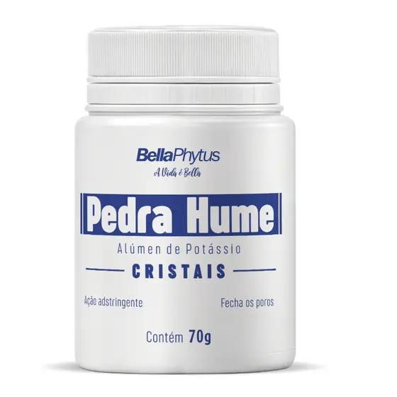 Pedra Hume Cristais 100% Pura 70g alúmen de potássio - BellaPhytus