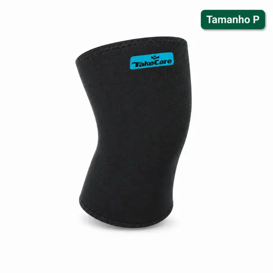 Joelheira Lisa Take Care Tamanho P Suporte para Joelho Compressão Anatômica Esportiva Estabilização Patelar Tendinite