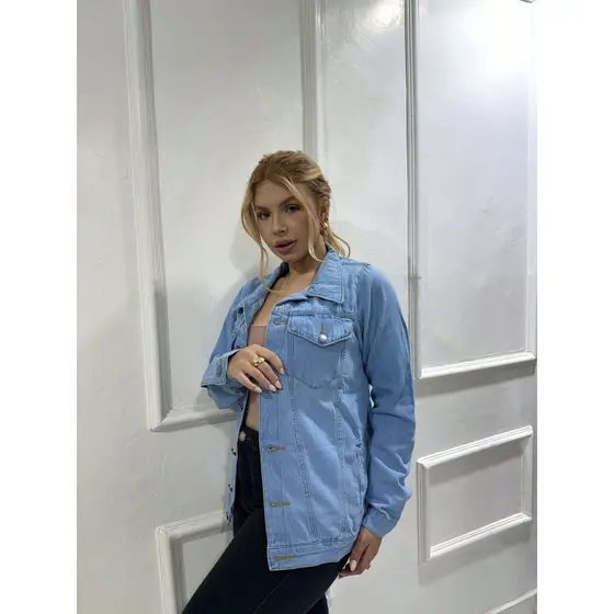 Max Jaqueta Jeans Over Bolsos Moderna Estilosa E Cheia De Atitude