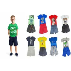 Kit Conjunto Infantil Masculino Sortido – 10 peças . 5 camisetas + 5 bermudas
