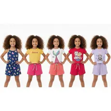 Kit 10 peças Infantil feminino – Camiseta + Bermuda (1 ao 8)