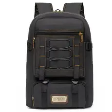 Mochila de Lona Reforçada Grande Capacidade Unissex Vintage Retrô para Dia a Dia e Viagem
