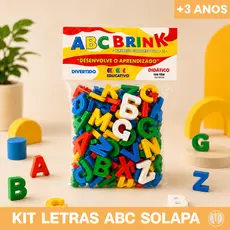 Brinquedo Alfabeto  Educativo Letras Peças Colorido 130 Peças