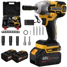 Chave de Impacto Multifuncional 3 em 1 Sem Fio Bateria de Lítio 48V Profissional com 2 Baterias