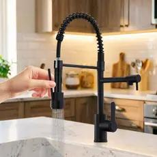 Torneira Misturadora De Água Fria E Quente Para Cozinha Com Pulverizador De Mola Extensível Flexível Pia De Bancada