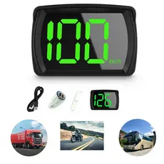 Interface USB GPS Head Display Velocímetro digital (kilômetro/hora), display digital de cabeça de satélite GPS, preto, 3