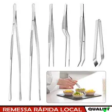 Conjunto de pinças profissionais de 6 peças, pinças de aço inoxidável, pinças de precisão, de cozinha de 12-30 cm