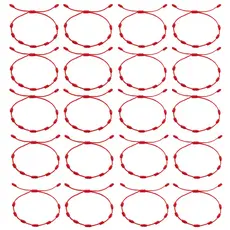 Kit 20 Pulseira Vermelha De Sete 7 Nós Kabbalah Afastar O Mal