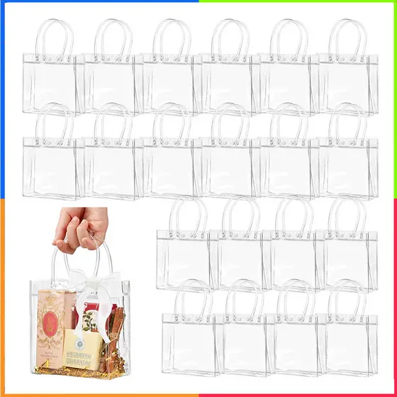 20 sacolas transparentes de PVC tamanho 15x13x7cm saco de presente transparente saco de embalagem de produtos