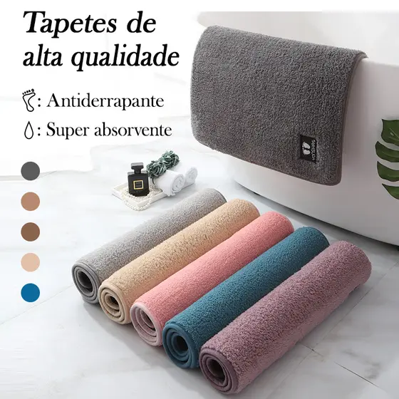 Tapete de Banheiro Microfibra 40x60 e 50x80 Antiderrapante Cores para Banheiro Cozinha e Quarto