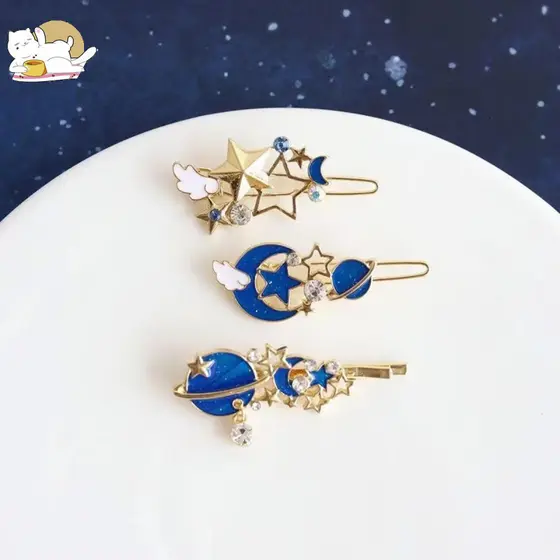 Grampos De Cabelo Clipes Laterais Menina Acessórios Lua Hairpin Estrela Franja Decoraçãohyyue