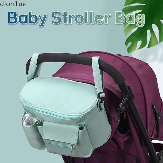 DION1UE Bolsa Para Carrinho De Bebê , Suspensa Em Tecido Oxford De Grande Capacidade , Com Zíper