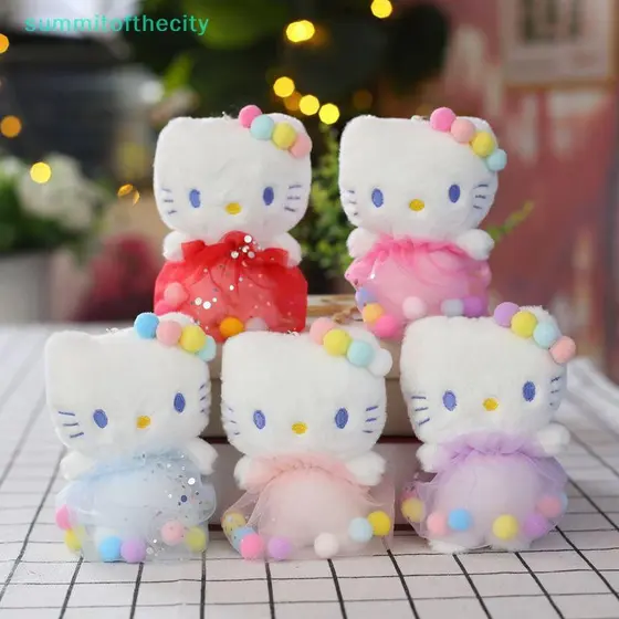 Youngmgsummtoftopcity 1 Peça Saia De Fio De Pelúcia Gatinho Fofo Chaveiro Boneca Pingente Mochila De Menina Presente Inf