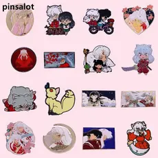 Inuyasha Anime Esmalte Clássico Japonês Cão Personalizado De Melhor Qualidade Com Alfinetes De Animais Raposa Lapela Cra