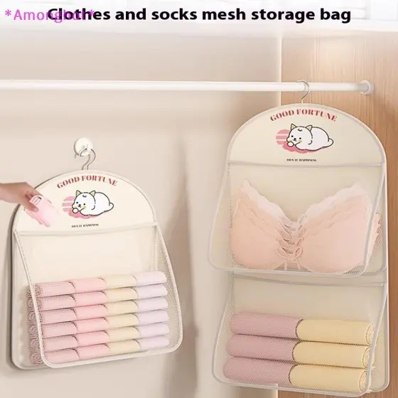 Entrehot > 2/3 Camadas De Grande Capacidade Saco De Malha De Armazenamento Roupa Interior Meias Respirável Organizador D