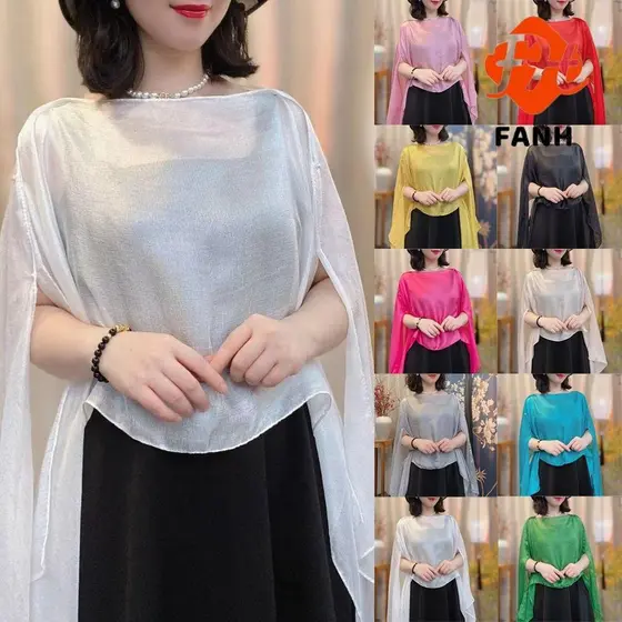 FANHUI Xale Feminino , Capa Longa De Chiffon Para Baile De Noite , Cachecol Superior , Casacos De Cor Pura , Jaquetas ,
