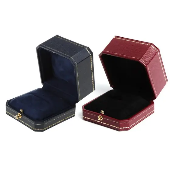 YYS Elegante Exibição De Jóias Corte Octógono Forma Anel Caixa De Armazenamento Noivado Casamento Natal Festival Anivers
