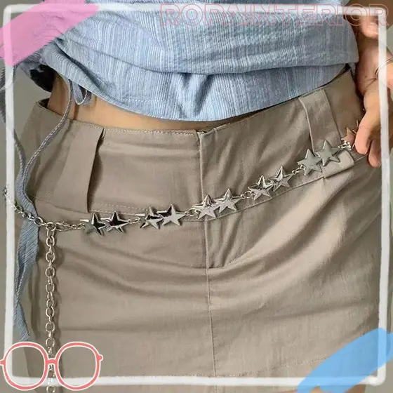 Corrente De Cintura ROPAINTERIOR , Metal Multicamadas Para Vestido Punk , Acessório Jeans , Joias Decorativas Douradas E