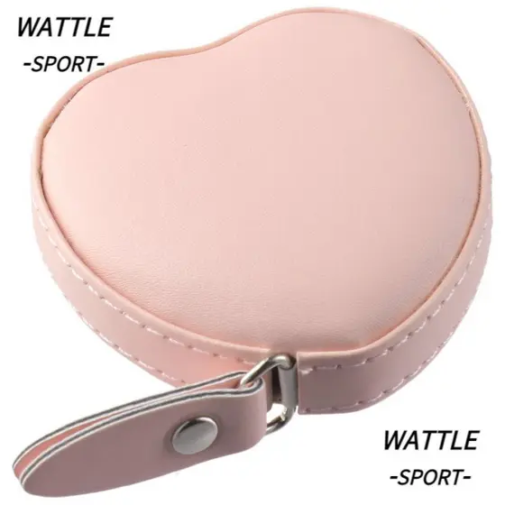 Régua Flexível WATTLE , Fita Métrica Em Formato De Coração Rosa Portátil Resistente Ao Desgaste De Couro Macio
