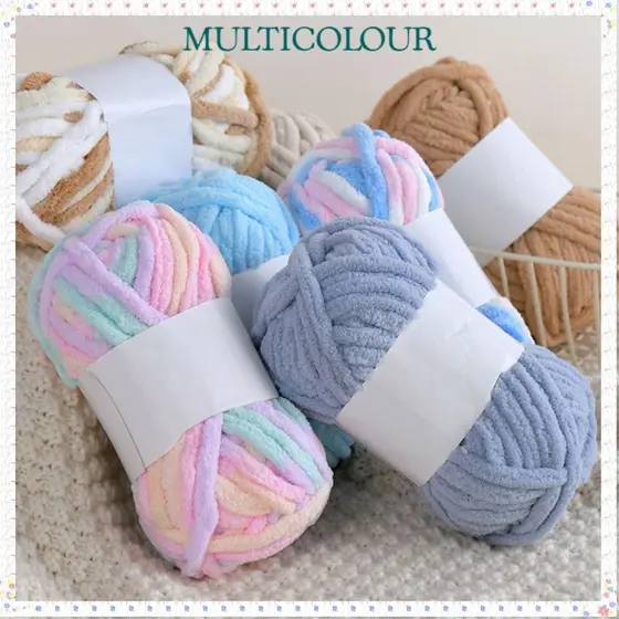 Fio De Lã Grossa Multicolor , Colorido Anti-Pilling Para Tira De Gelo Grosso De Tricô Manual De Chenille