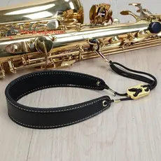 Hanprosperous > Correia de Pescoço Ajustável e Acolchoada de Couro para Saxofone, Correia de Suspensão para Saxofone M2V