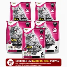 Kit 5 Areias Sanitárias  para Gatos - Mimo Cat GranFinnus - Antiodor, Alta Absorção 20kg