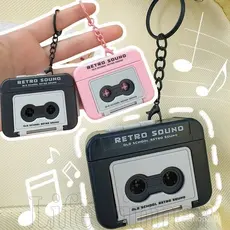 Chaveiro Gravador De Cassete Clássico-Acessórios Para De Mochila-Pingente Criativo Presente-Comemorativo De Mini Player-