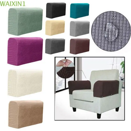 Mutável 2 Pcs Alta Qualidade Sólida Tampa Do Sofá Capas De Braço Removível Stretchy Mobiliário / Multicolor
