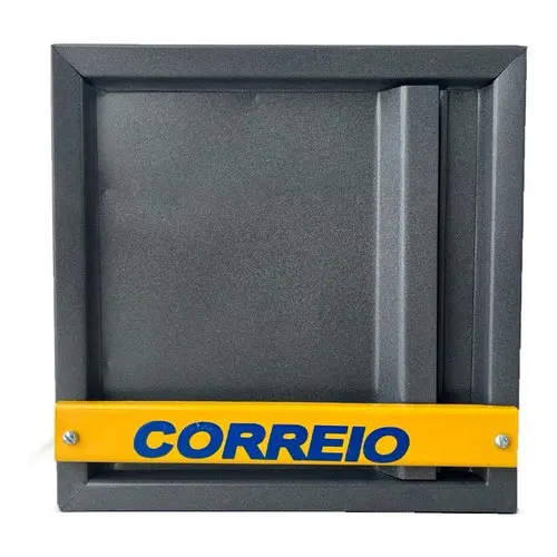 Caixa De Correio Vertical Grade Portão Cinza Prática Moderna