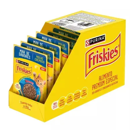 Kit 15 Unidades | Sachê Friskies Mar de Sabores 80g - Alimento Úmido para Gatos
