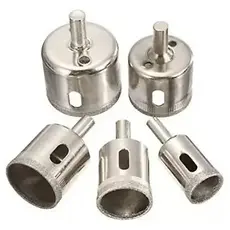 JOGO COM 5 BROCAS DIAMANTADAS 25-50MM CERAMICA VIDRO PISO