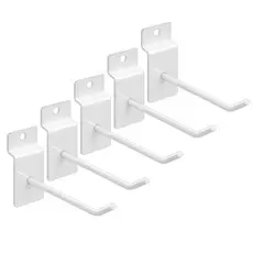 KIT 10 GANCHO PARA PAINEL CANALETADO COR BRANCO 10CM