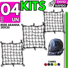 Tela Rede Elástica Aranha 30x30cm Moto Carga Segura 6 Ganchos Extra Forte Ideal Delivery e Motoboy