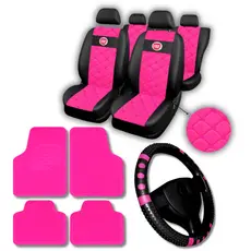 Capa Para Banco de Carro Couro Fiat Palio Uno Siena Punto tapete de carro rosa capa de volante rosa