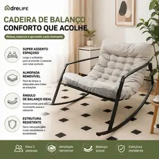 Drelife Cadeira balanço preguiçosa reclinável dupla sofá confortável para descanso em sala e varanda residencial