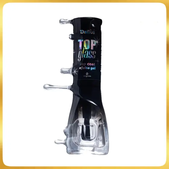 Top Glass Efeito Gel Top Coat Dailus 8ml Seca Sem Cabine Top Glass Gel