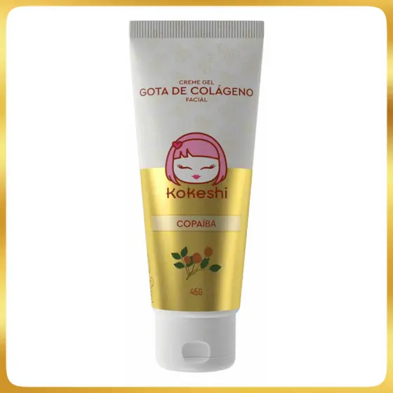 Kokeshi Creme Gel Hidratante Facial Gota De Colágeno(Oleo de Girassol Ozonizado e Oleo de Copaiba)