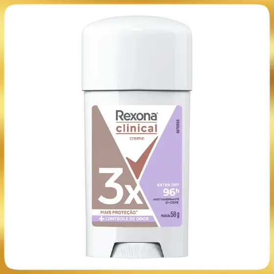 Antitranspirante em creme Rexona Classic Feminino Clinical Extra Dry 58g