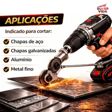 Adaptador Conector Cortador Parafusadeira De Folha Chapa Metal Corte