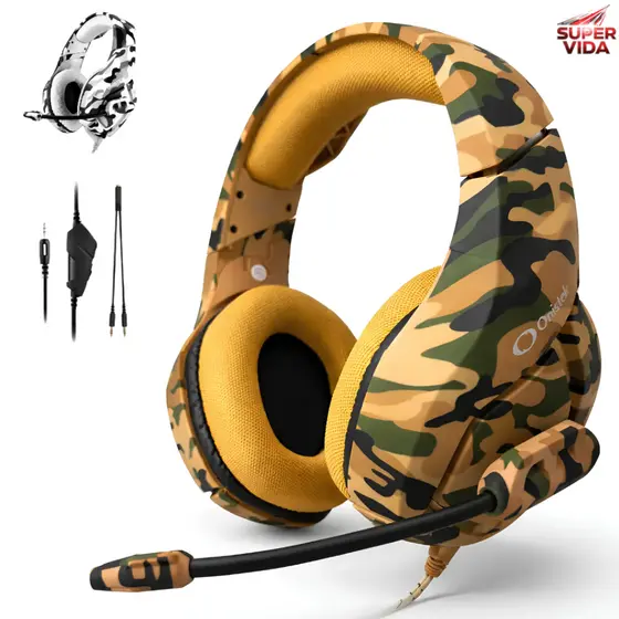 Headset Gamer Camuflado Com Fio Estéreo Microfone USB P2 50mm Para PC PS4 Xbox-Onistek