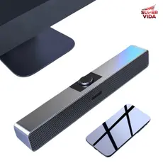 Mini Soundbar Caixa De Som Potente Pc Notebook Potente 6W RMS USB P2 Estéreo Home Office