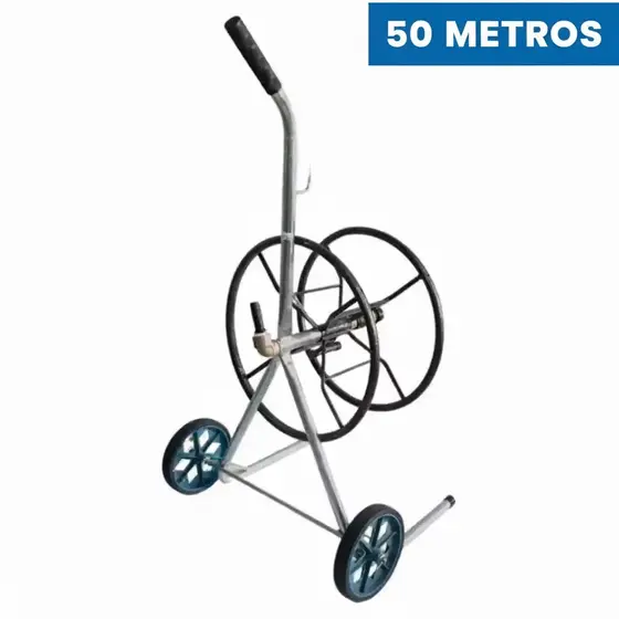 Carrinho Enrolador Mangueira 50 Metros em Metal
