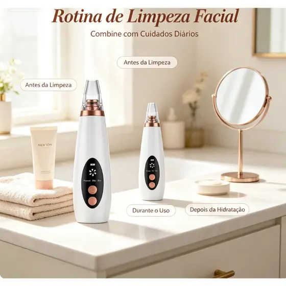 Removedor Cravos e Espinhas Extrator de Cravos Sucção a Vácuo Aparelho Recarregável Sugador Remove Acne
