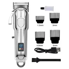 Máquina de Cortar Cabelo Elétrica Profissional com Visor Digital – Essencial para Homens Estilosos, Uso Doméstico e Barb