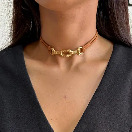 Colar feminina Choker gargantilha Bridão inspiração Ana Castela boiadeira rodeio estilo Country Western Boho
