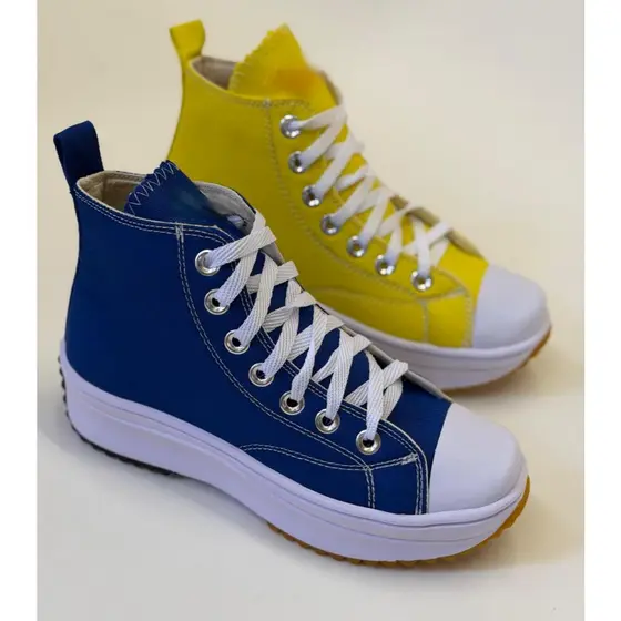 Tenis botinha casual plataforma brasil copa verde amarelo
