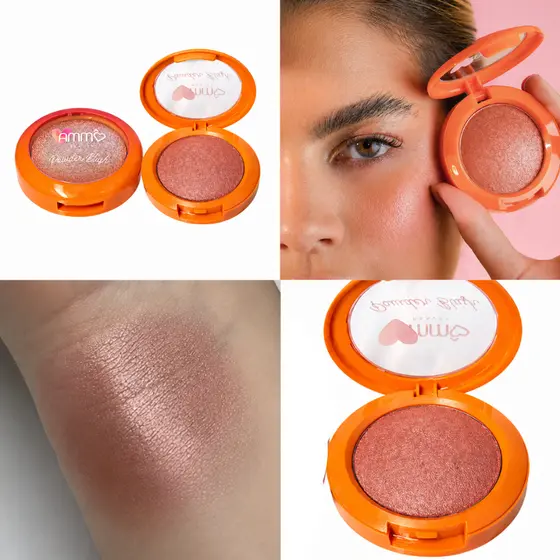 Blush Iluminador Compacto Alta Pigmentação Ammô Beauty Efeito Glow Cor B02 Rosto Longa Duração