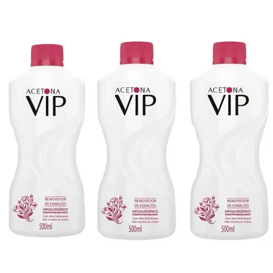Kit C/3 Removedor Esmalte Vip 500ml