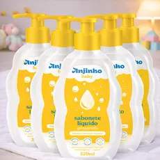 Sabonete Líquido Infantil Anjinho Baby Glicerinado 220ml – Hipoalergênico, Vegano, Limpeza Suave Sem Ressecar