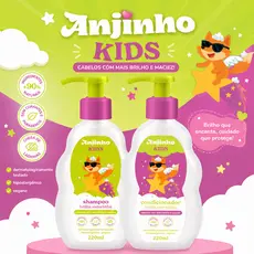 Kit Shampoo + Condicionador Infantil Anjinho Kids Brilha Estrelinha 220ml Cabelos Macios e Brilhantes